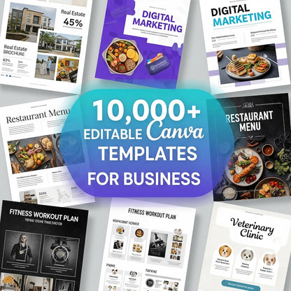 Struggling to Design Your Business? 10,000+ Ready-Made Canva Templates Bundle — For Restaurants, Salons, Gyms & 50+ Niches | Instant Download bibliogoo