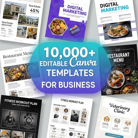 Struggling to Design Your Business? 10,000+ Ready-Made Canva Templates Bundle — For Restaurants, Salons, Gyms & 50+ Niches | Instant Download bibliogoo