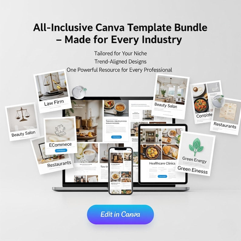 Struggling to Design Your Business? 10,000+ Ready-Made Canva Templates Bundle — For Restaurants, Salons, Gyms & 50+ Niches | Instant Download bibliogoo