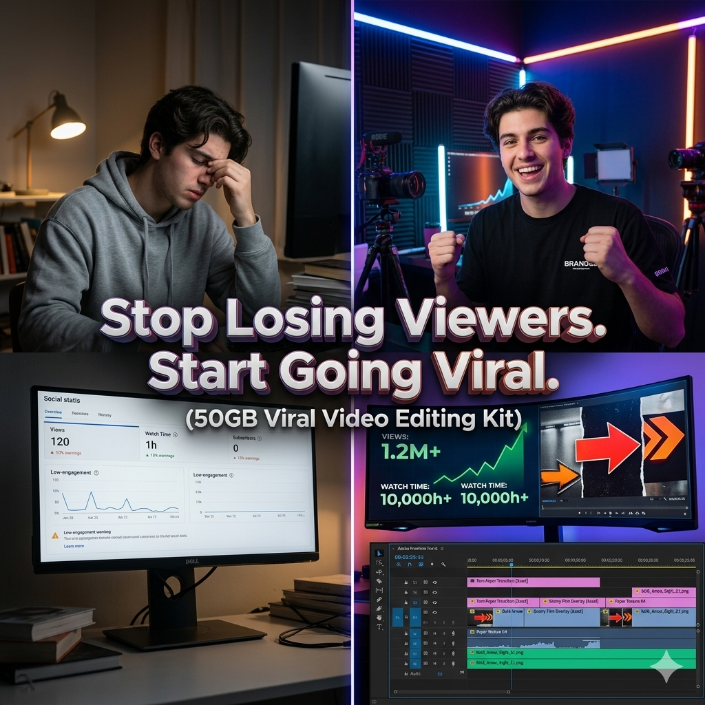 Stop Losing Viewers. Start Going Viral. 🚀 (50GB Viral Video Editing Kit – Used by Top Creators) bibliogoo